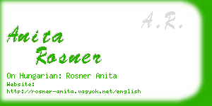 anita rosner business card